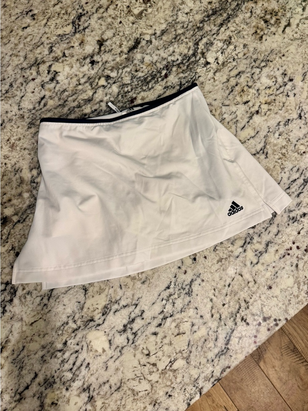 adidas White Girls' Tennis Skort with Black Waist Trim